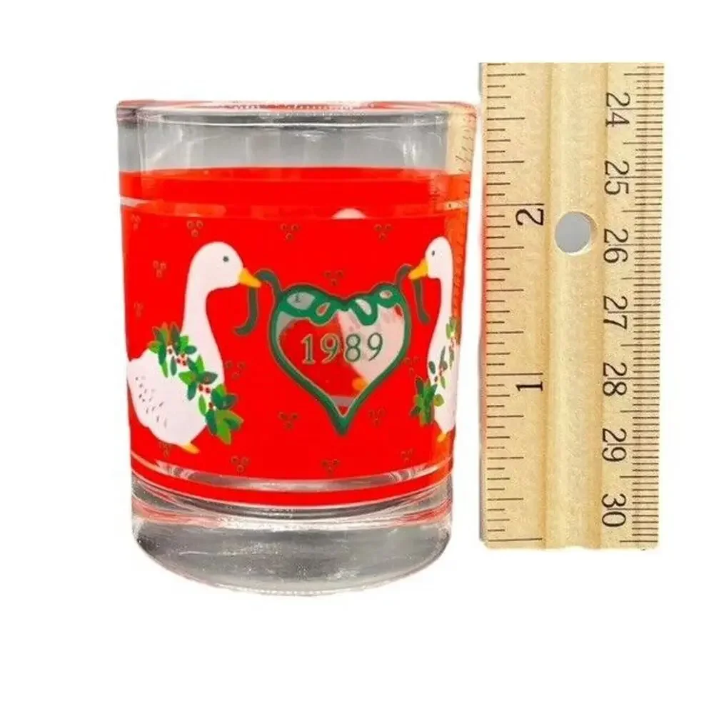 VTG Geese‎ Christmas Candle Holder Tea Light Votive Bow Hallmark 1989 Country